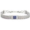 MARLU' Bracciale con pietra centrale catena mesh - ARGENTO/ACCIAIO
