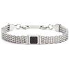 MARLU' Bracciale con pietra centrale catena mesh - ARGENTO/ACCIAIO
