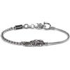 MARLU' Bracciale con piuma con catena snake e sonaglio - ARGENTO/ACCIAIO