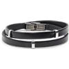 MARLU' Bracciale cuoio due giri - NERO