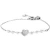 MARLU' Bracciale cuore cristalli con perle - ARGENTO/ACCIAIO