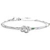 MARLU' Bracciale doppia catena con serpente e zircone - ARGENTO/ACCIAIO
