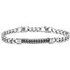 MARLU' Bracciale grumetta con zirconi centrali - NERO