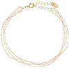 MEDUSA Bracciale in argento 925 placcato oro, 3 fili con sfere (ø 1 mm) smaltate - DORATO