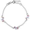 MEDUSA Bracciale in argento 925 rodiato con tre unicorni in linea smalto multicolor. - ARGENTO/ACCIAIO