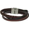 MEDUSA Bracciale in cuoio e acciaio con 4 fili. Cm 22 - MARRONE