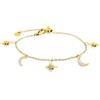 MARLU' Bracciale lune e rosa dei venti pendenti - DORATO