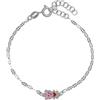 MEDUSA Bracciale maglia specchiata in argento 925 rodiato e orsetto smalto - ARGENTO/ACCIAIO