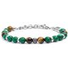 MARLU' Bracciale malachite e occhio di tigre 8mm - VERDE