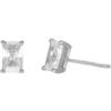 MEDUSA Orecchino in argento 925 con zircone baguette bianco (6×4 mm). - BIANCO