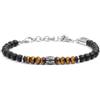MARLU' Bracciale onice e occhio di tigre - NERO
