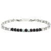 MARLU' Bracciale pietra lavica - ARGENTO/ACCIAIO