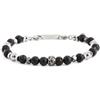 MARLU' Bracciale pietra lavica, ematite - ARGENTO/ACCIAIO