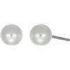 MEDUSA Orecchino in argento 925 rodiato, perla iridata ø 6 mm a perno. - BIANCO