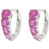 MEDUSA Orecchino in argento 925 rodiato, scattino (ø 13 mm) con zirconi colorati. - FUCSIA