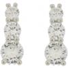 MEDUSA Orecchino in argento 925 rodiato, trilogy con zirconi bianchi 4 griffe. - BIANCO