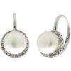 MEDUSA Orecchino monachella in argento 925 con perla e zirconi bianchi - ARGENTO/ACCIAIO
