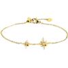 MARLU' Bracciale rosa dei venti doppio pendente - DORATO
