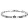 MARLU' Bracciale sfere ematite 6mm - ARGENTO/ACCIAIO