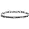 MARLU' Bracciale tennis 2,5mm con catena grumetta - NERO