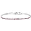 MARLU' Bracciale tennis 2,5mm con zircone centrale - ARGENTO/ACCIAIO