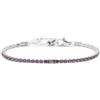 MARLU' Bracciale tennis 2,5mm con zircone centrale - ARGENTO/ACCIAIO