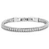 MARLU' Bracciale tennis 3mm con catena grumetta - ARGENTO/ACCIAIO