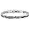 MARLU' Bracciale tennis 3mm con catena grumetta - ARGENTO/ACCIAIO