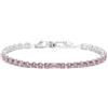 MARLU' Bracciale tennis 4mm con zircone centrale - ARGENTO/ACCIAIO