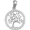 MEDUSA Pendente in argento 925 rodiato con albero della vita e zirconi bianchi (ø 15 mm). -