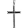 MEDUSA Pendente in argento 925 rodiato, croce con zirconi neri. - ARGENTO/ACCIAIO