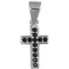 MEDUSA Pendente in argento 925 rodiato, croce con zirconi neri. - ARGENTO/ACCIAIO