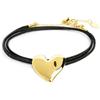 MARLU' Bracciale triplo filo con cordino cerato con cuore irregolare - DORATO