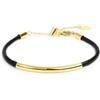 MARLU' Bracciale triplo filo con cordino cerato con tubolare centrale - DORATO