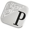 MARLU' Piastrina quadrata con lettera changy P - ARGENTO/ACCIAIO