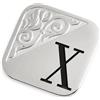 MARLU' Piastrina quadrata con lettera changy X - ARGENTO/ACCIAIO