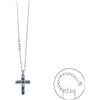 CESARE PACIOTTI 4US COLLANA ACCIAIO CERAMICA BLU E ZIRCONI NERI - ARGENTO/ACCIAIO