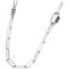 MARLU' Collana catena maglia larga diamantata con elemento ovale al centro in black oil - ARGENTO/ACCIAIO