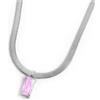 MARLU' Collana catena snake con zircone baguette (FINITURA COLOR ACCIAIO) - ARGENTO/ACCIAIO