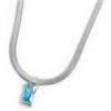 MARLU' Collana catena snake con zircone baguette (FINITURA COLOR ACCIAIO) - ARGENTO/ACCIAIO