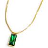MARLU' Collana catena snake quadrata cristallo baguette centrale - DORATO