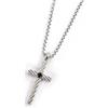 MARLU' Collana con croce pendente e zircone - ARGENTO/ACCIAIO