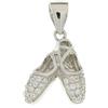 MEDUSA Collana con pendente in argento 925 rodiato, scarpe da ballerina con zirconi. -