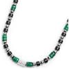 MARLU' Collana con rondelle in malachite ed onice nera elementi in ematite - MULTICOLOR
