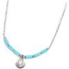 MARLU' Collana conchiglia pendente con perla e perline a tubo turchesi - ARGENTO/ACCIAIO