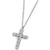 MARLU' Collana croce pendente 2,6cm con zirconi - ARGENTO/ACCIAIO
