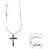 CESARE PACIOTTI 4US COLLANA CROCE SNODATA ZIRCONI NERI E BLU - ARGENTO/ACCIAIO