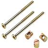 Merriway Bulk Hardware BH01772 Bullone a Testa con Cava Esagonale e Dado a Barilotto per Mobili, 60 x 6 mm, Bianco, Set di 10