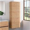 Inda Colonna bagno con 2 ante e 4 ripiani 60x160 cm - Rovere miele