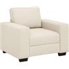 vidaXL Poltrona Sofa Beige 100 cm Tessuto misto lino | Look moderno che si adatta alla tua casa, Ottima imbottitura per un relax assicurato, Tessuto di qualità su una robusta